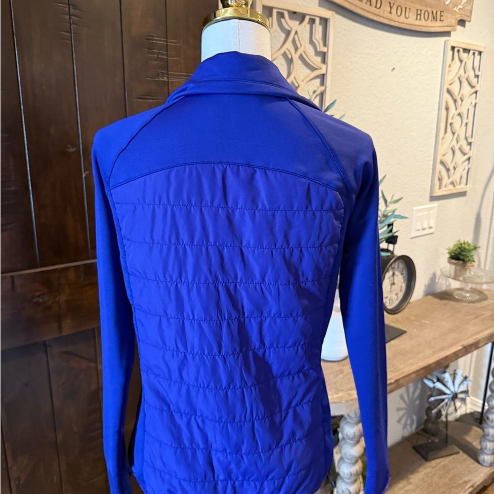 Under Armour Royal Blue Zip-Up Bomber Jacket with Aqua Trim - Picture 4 of 5